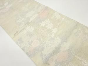 絽綴れ花輪に紅葉・花々幾模様織出し袋帯